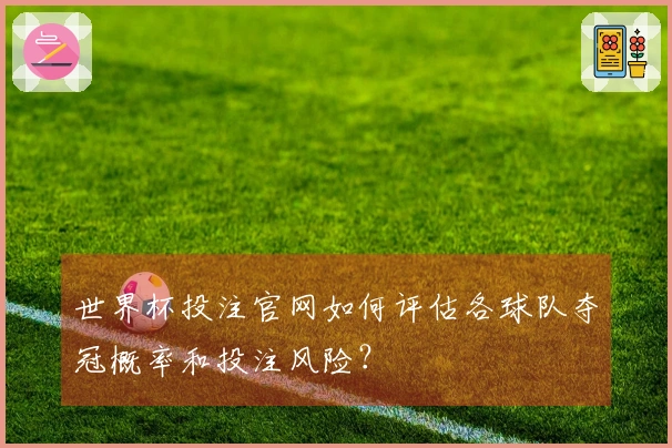 世界杯投注官网如何评估各球队夺冠概率和投注风险？